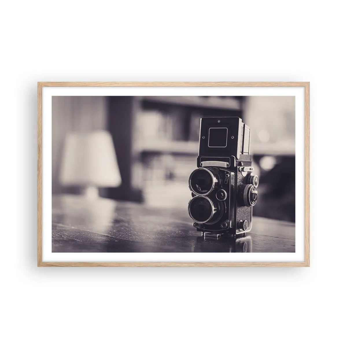 Plakat i ramme af lyst egetræ - Magien i et gammelt fotografi - 91x61 cm