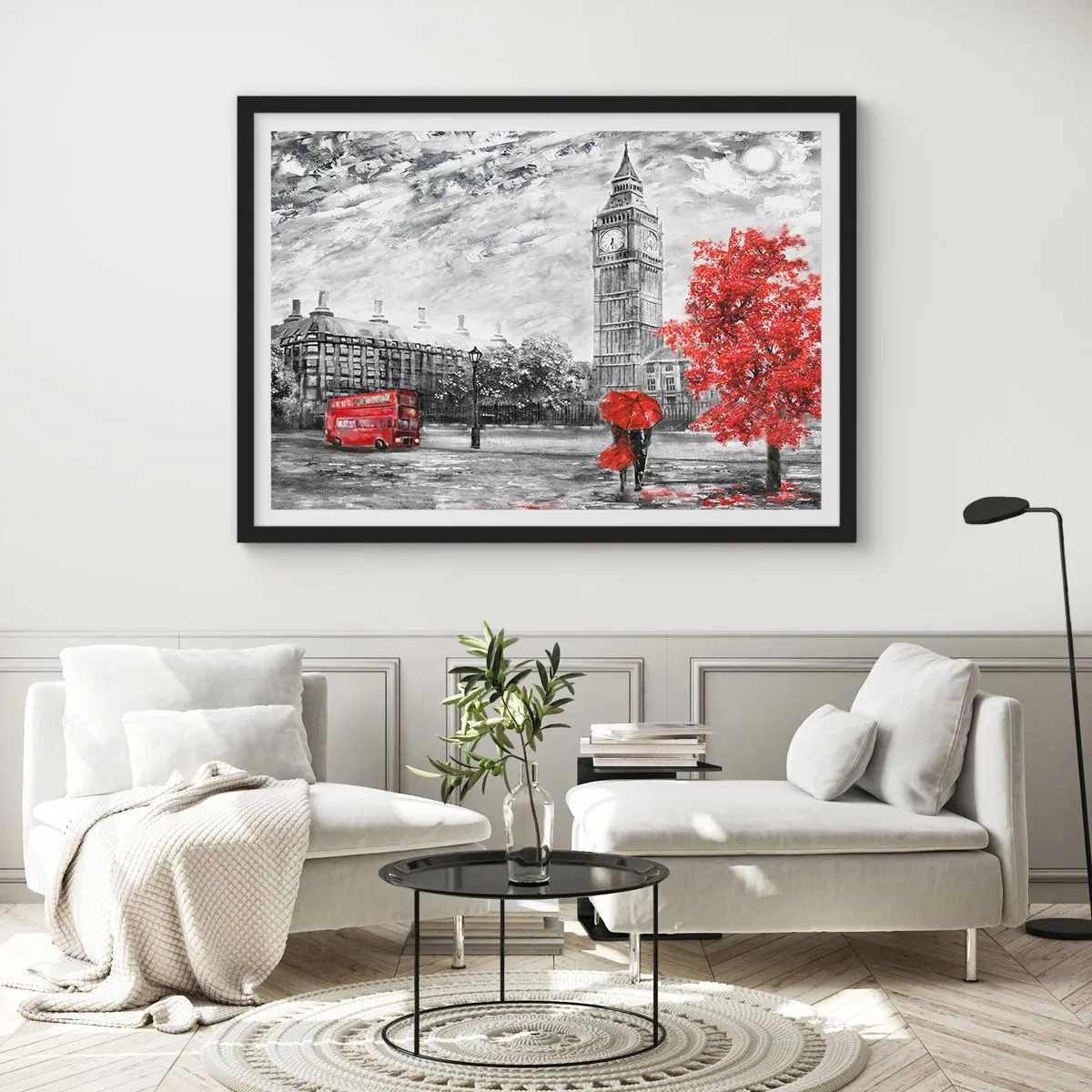 Plakat i sort ramme - En spændende dag - 100x70 cm