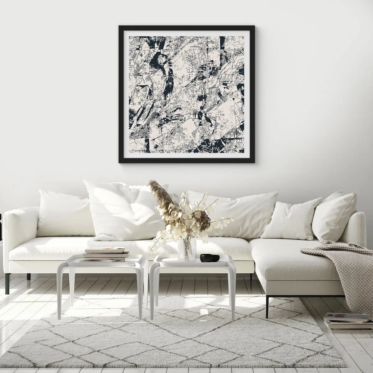 Plakat i sort ramme - Modsætningernes gennemtrængning - 40x40 cm