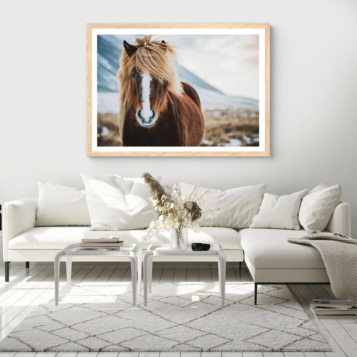 Plakat i ramme af lyst egetræ - Kan du mærke friheden? - 40x30 cm
