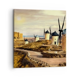 Lærredstryk - Billede på lærred - Don Quixote er ved at dukke op - 70x70 cm