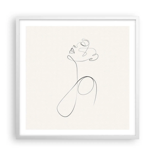 Plakat i hvid ramme - Sløjfet i drømme - 60x60 cm