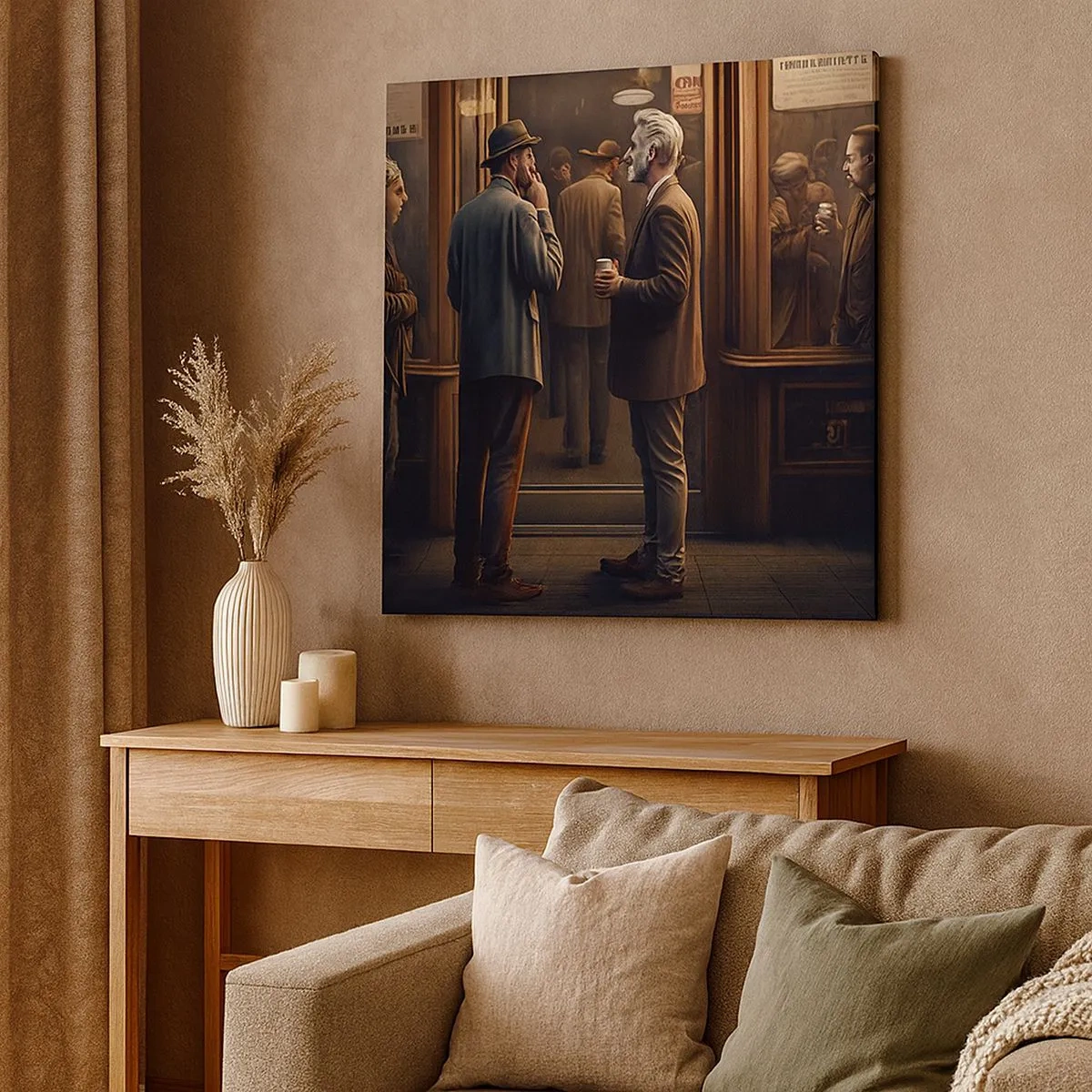 Lærredstryk - Billede på lærred - Et godt øjeblik på dagen - 30x30 cm