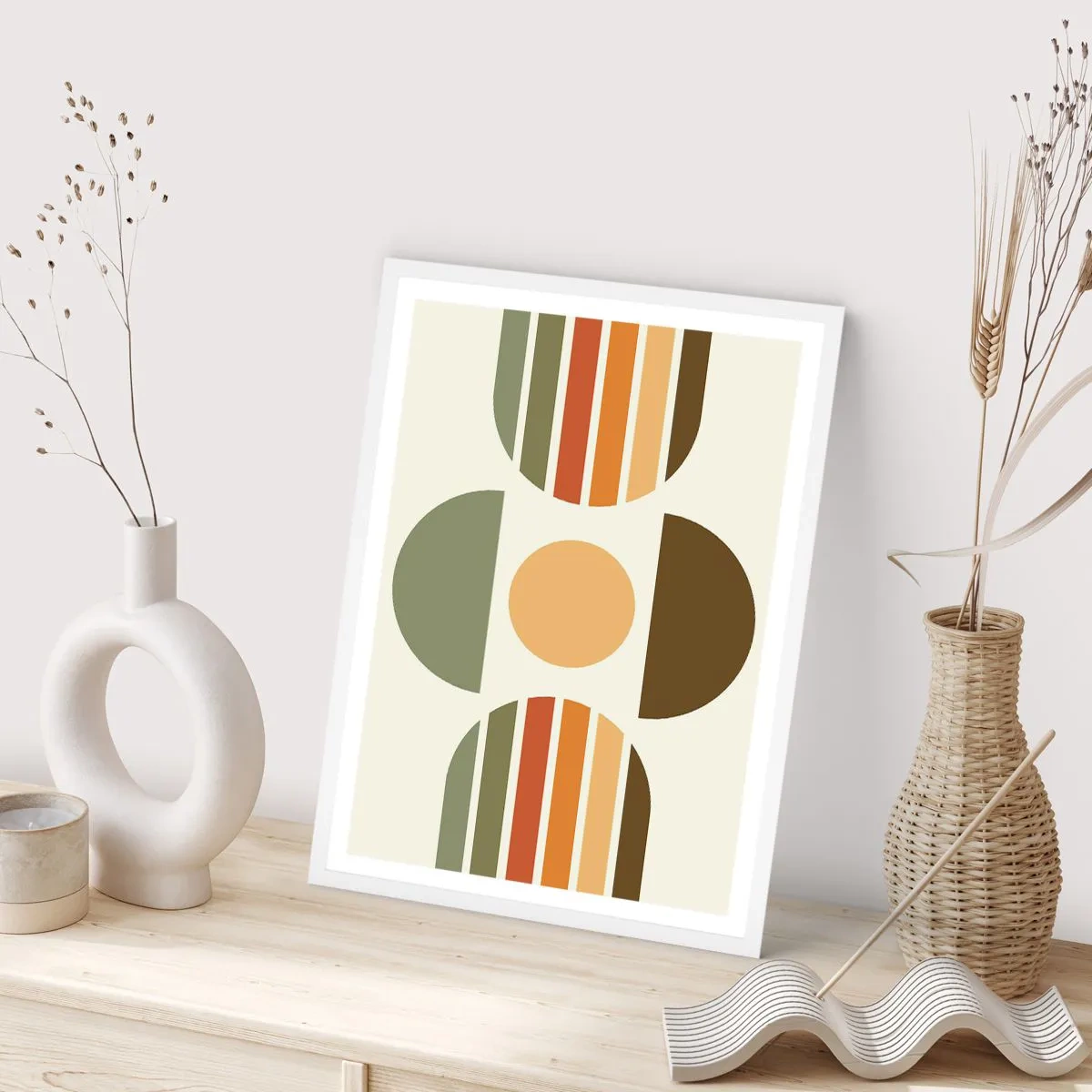 Plakat i hvid ramme - I jordfarver - 70x100 cm