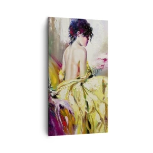 Lærredstryk - Billede på lærred - Mellem munden og kanten af ​​bægeret - 45x80 cm