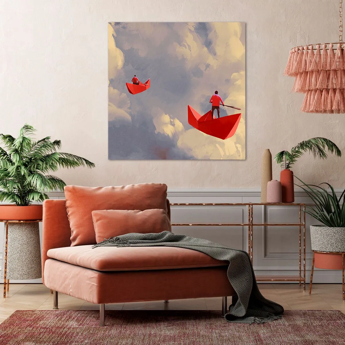 Lærredstryk - Billede på lærred - Drømmernes ekspedition - 60x60 cm