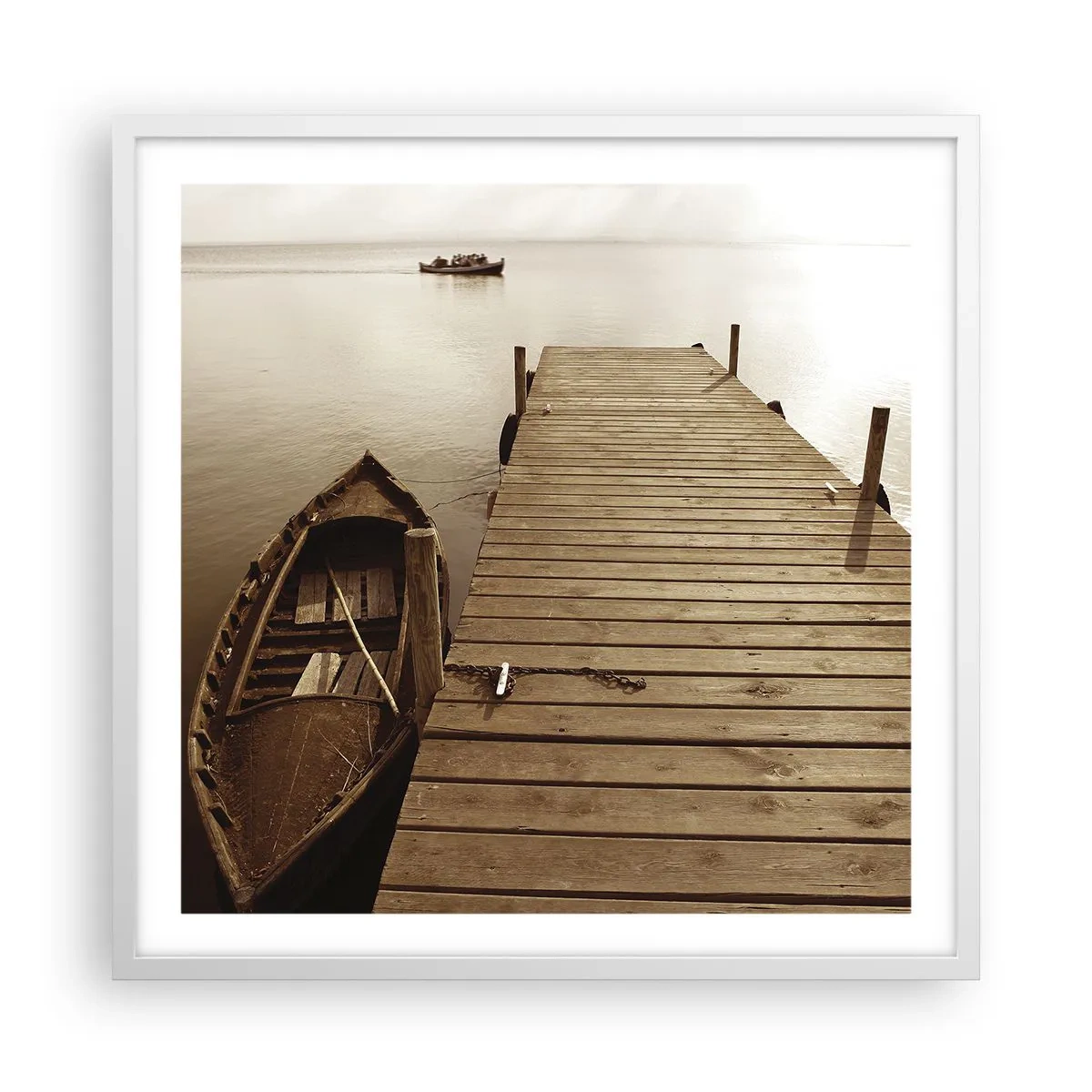 Plakat i hvid ramme - Stor fred - 60x60 cm