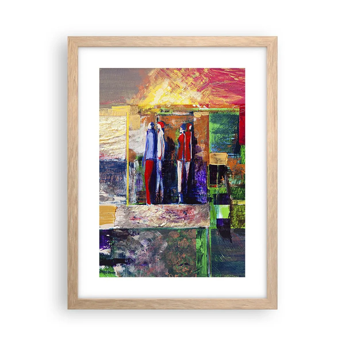 Plakat i ramme af lyst egetræ - Forhold og følelser - 30x40 cm