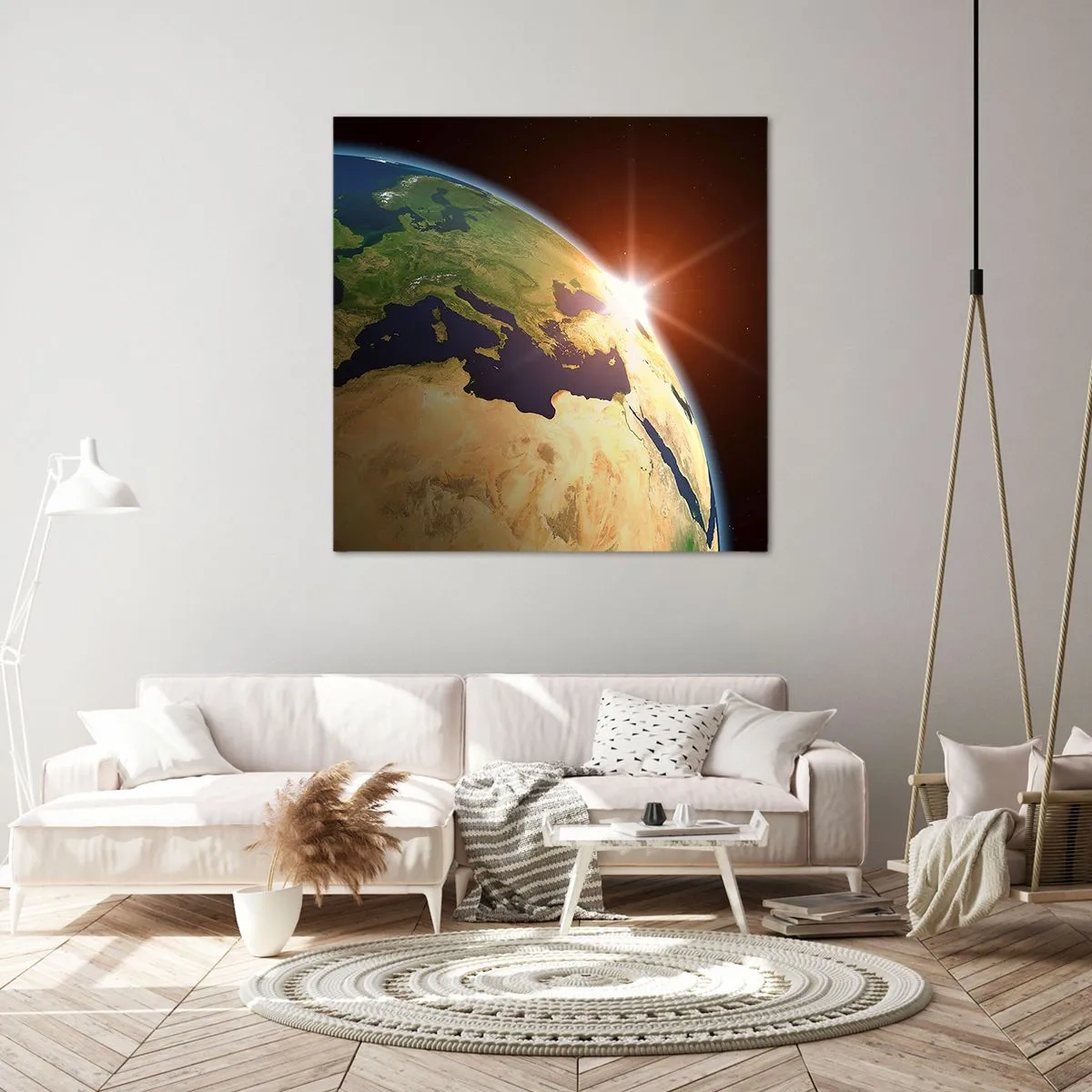 Lærredstryk - Billede på lærred - Solopgang - 40x40 cm