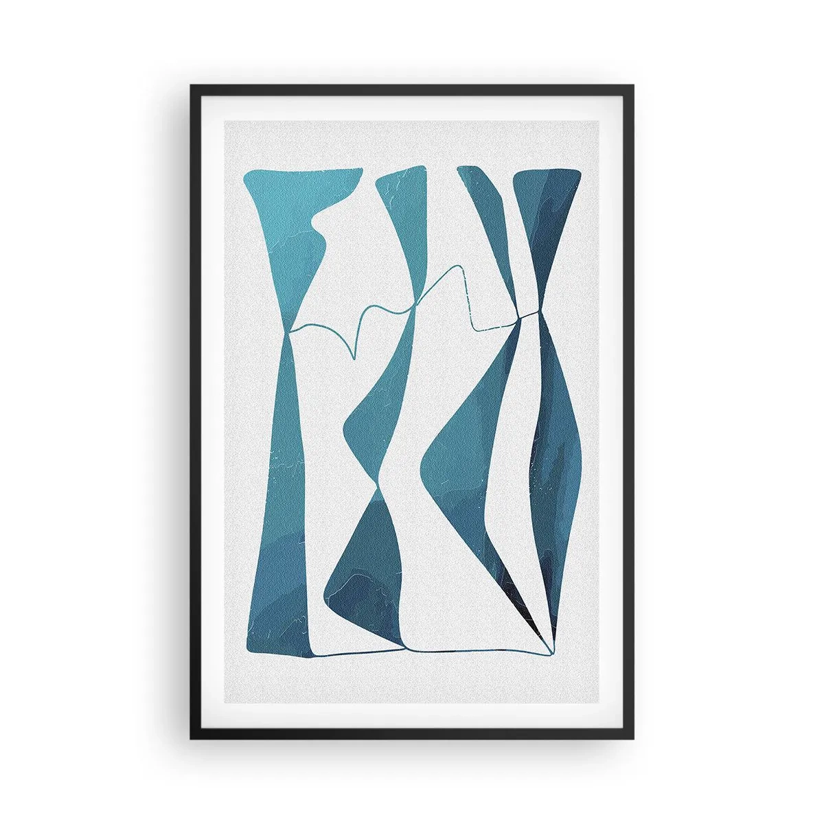 Plakat i sort ramme - Abstraktion: en turkis sammensætning - 61x91 cm