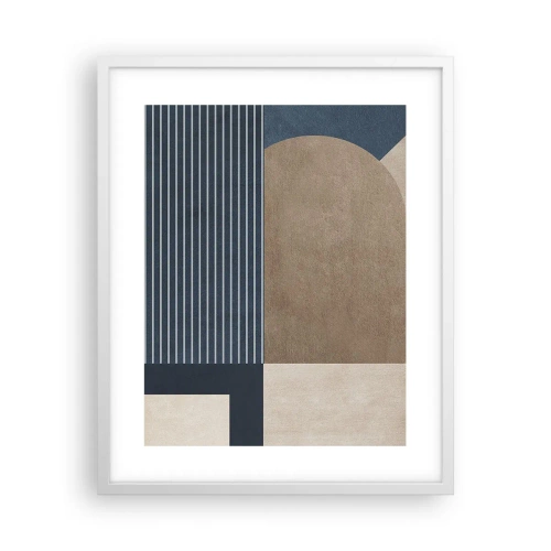 Plakat i hvid ramme - En komposition af enkelhed og rundhed - 40x50 cm