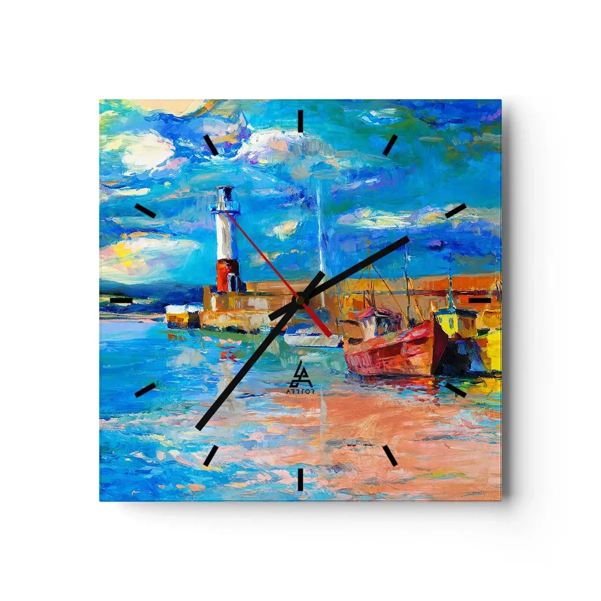 Vægur, Uret - Eftermiddag i regnbuebugten - 30x30 cm