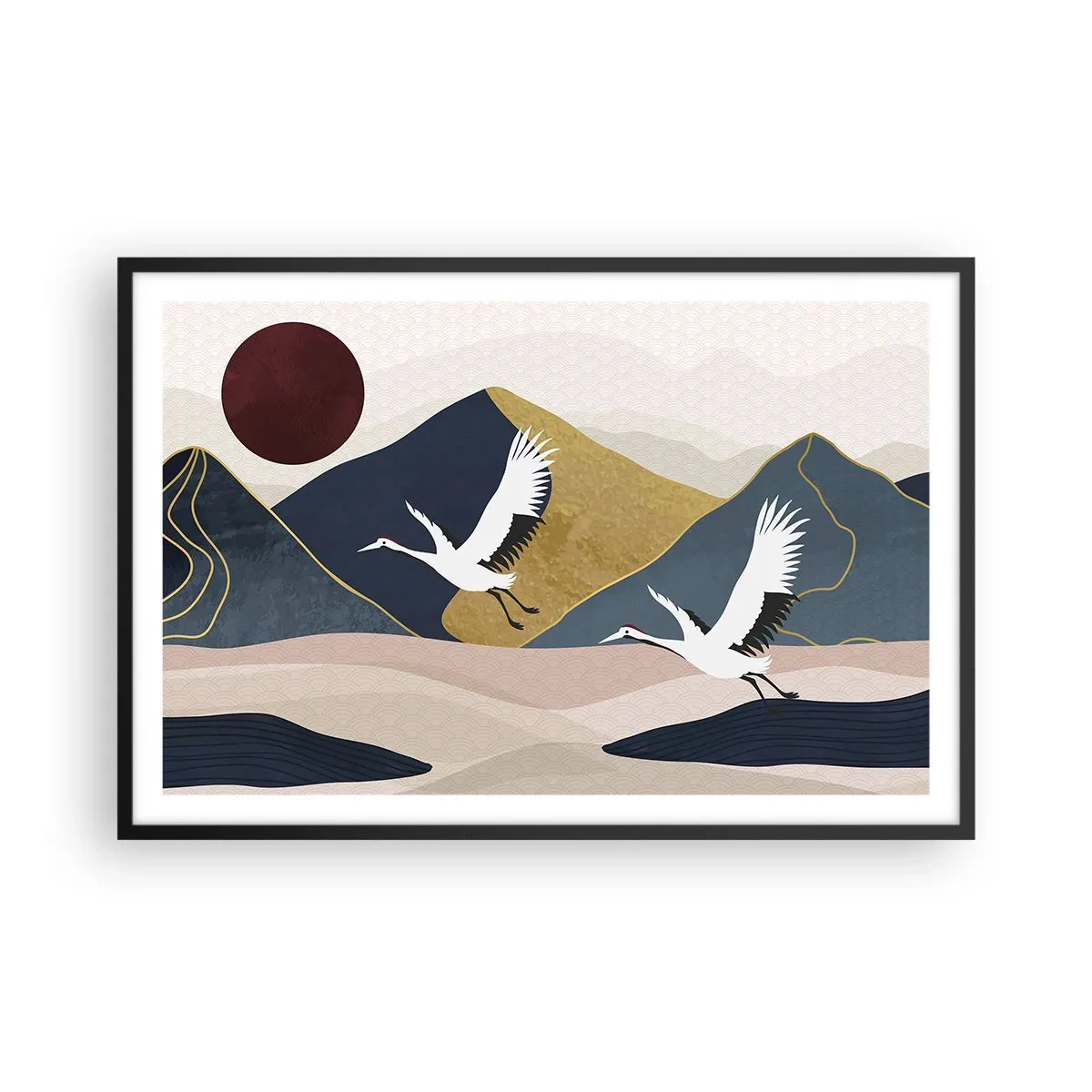 Plakat i sort ramme - Og dagen er igen FLØJET af sted - 91x61 cm