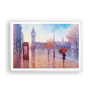 Plakat i hvid ramme - En efterårsdag i London - 100x70 cm