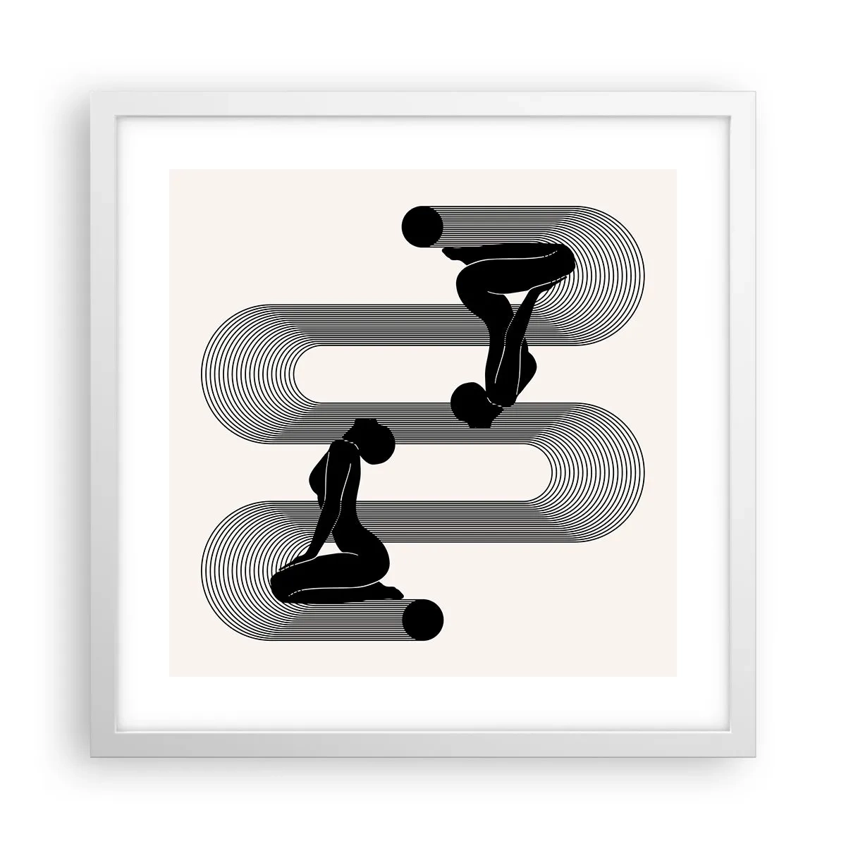Plakat i hvid ramme - Sensuel symmetri - 40x40 cm