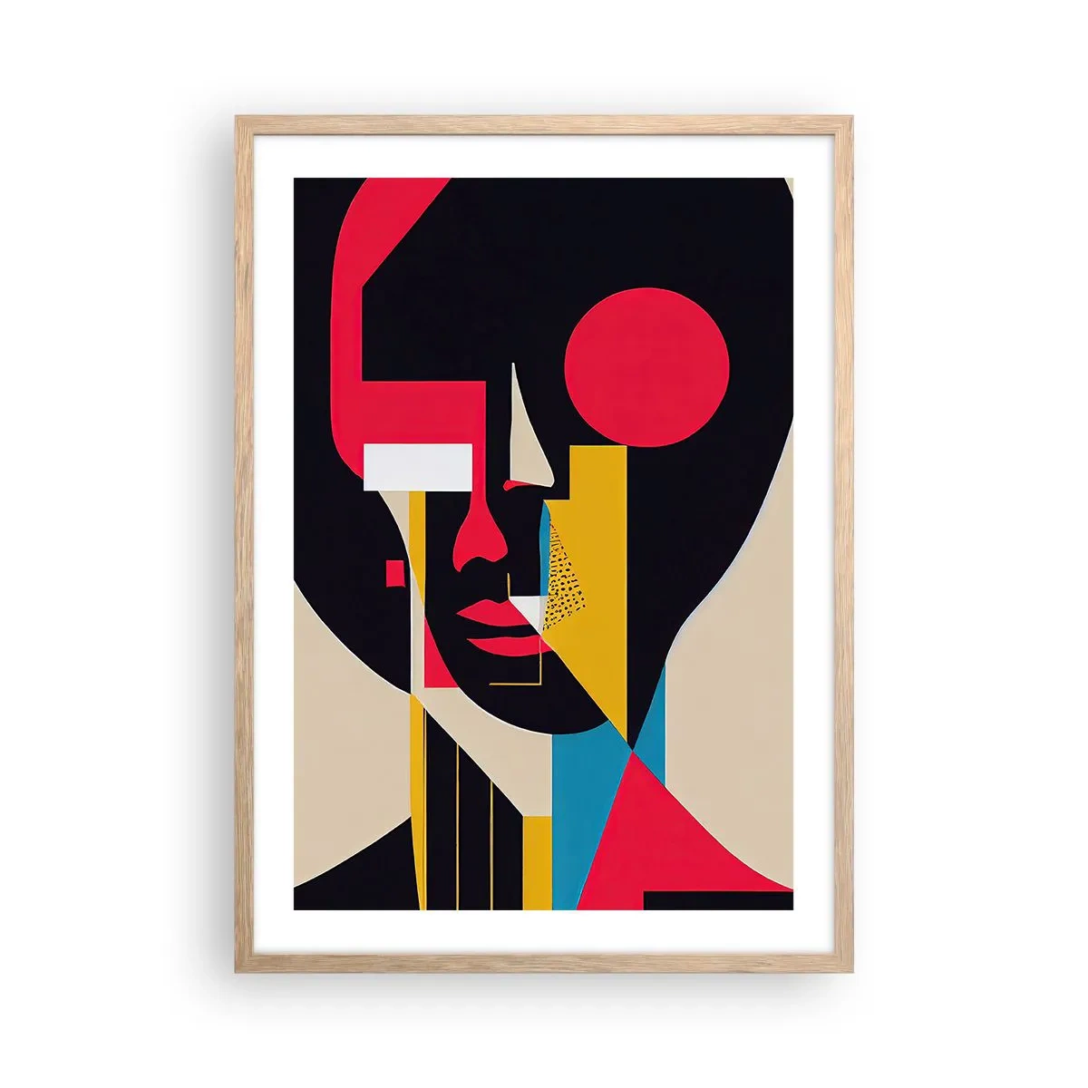 Plakat i ramme af lyst egetræ - Hendes indre verden - 50x70 cm