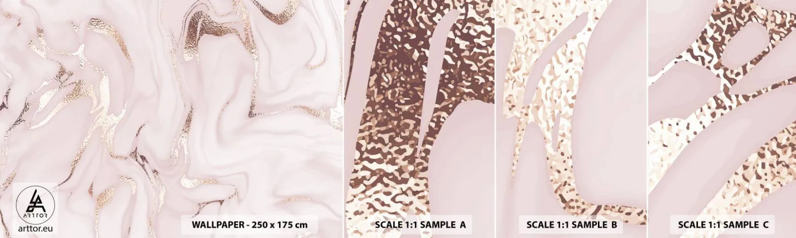 Fototapet Prøve Standard Eco - I et lyserødt tørklæde - Abstraktion, Stykke, Moderne kunst - 100x30 cm