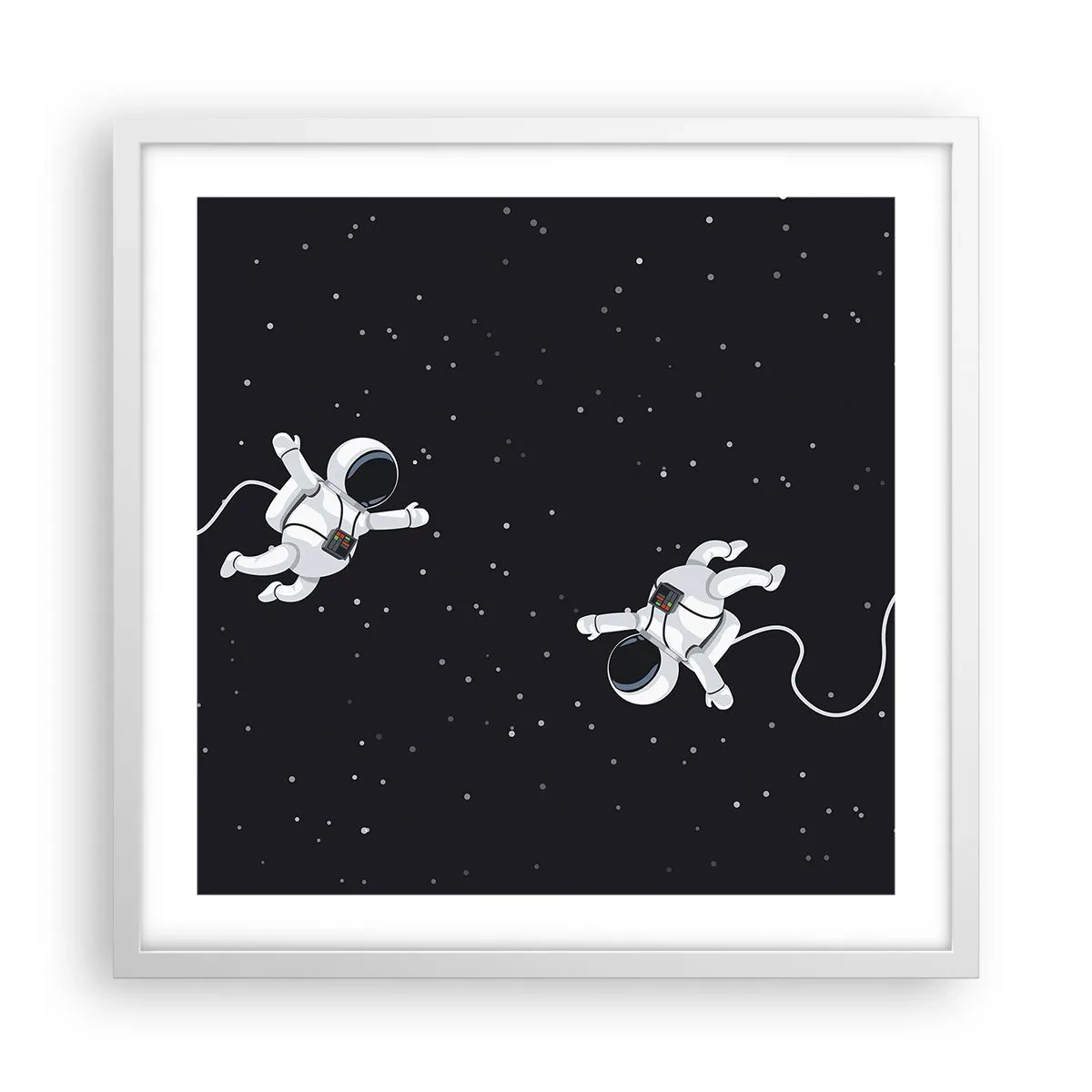 Plakat i hvid ramme - Rummet vikler sig sammen - 50x50 cm