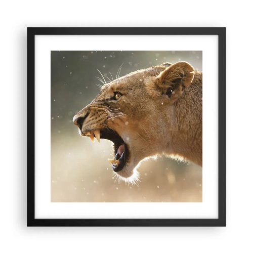 Plakat i sort ramme - Prøv ikke at lytte - 40x40 cm