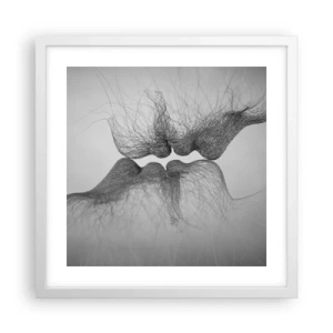 Plakat i hvid ramme - Vindens kys - 40x40 cm