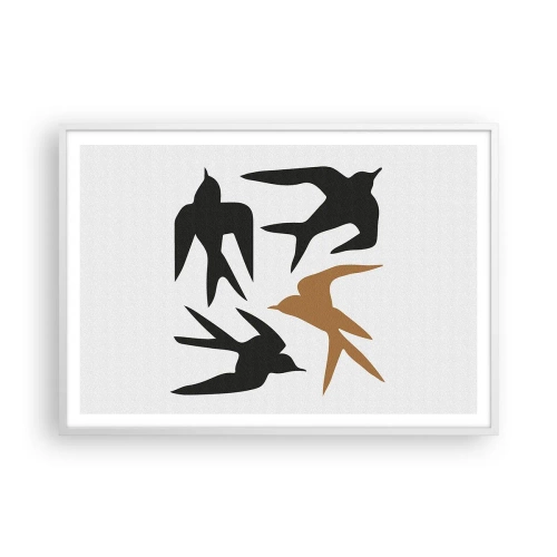 Plakat i hvid ramme - Sluge spil - 100x70 cm