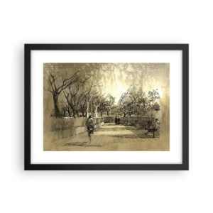 Plakat i sort ramme - Et øjeblik med fjer - 40x30 cm