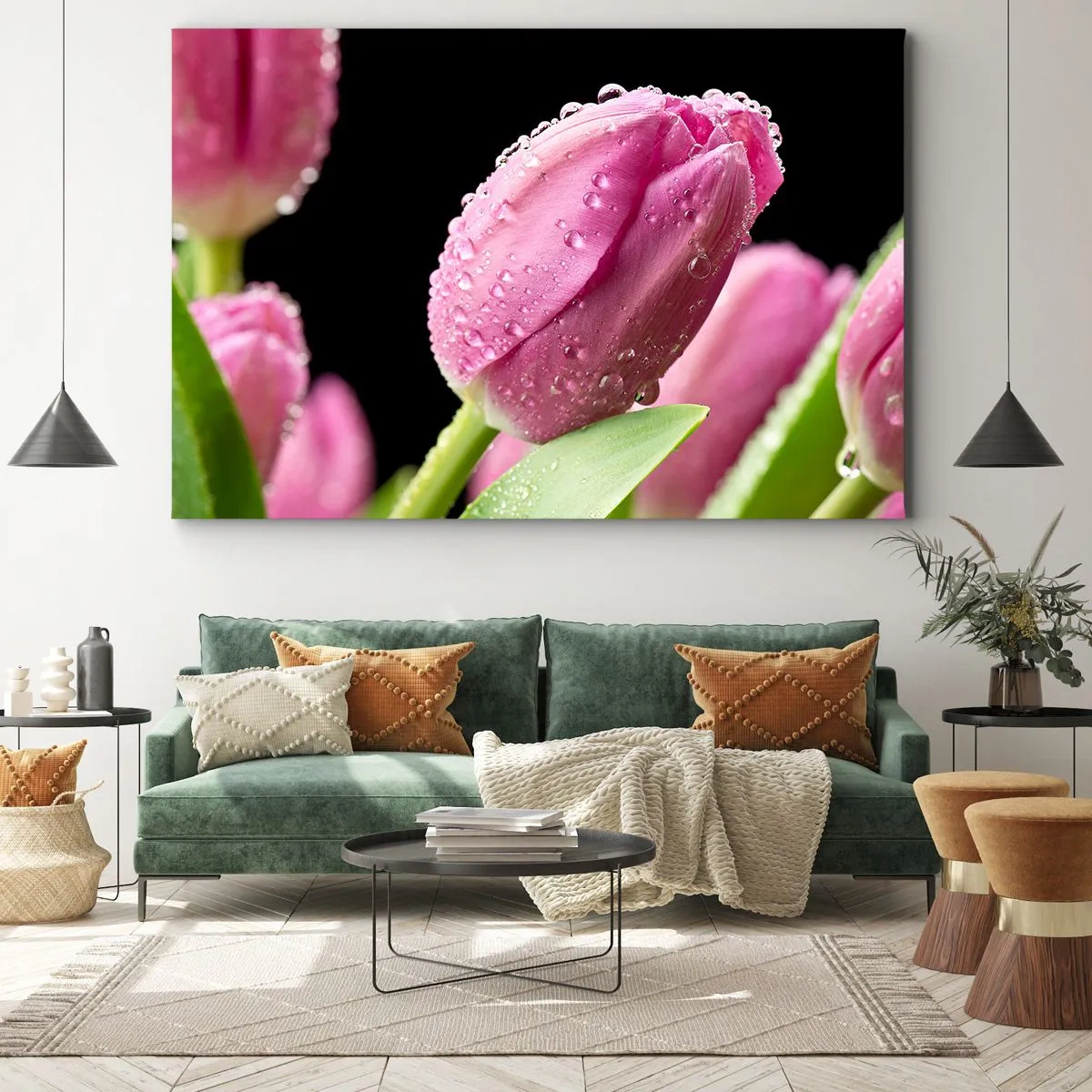 Lærredstryk - Billede på lærred - En lilla drøm i duggen - 120x80 cm