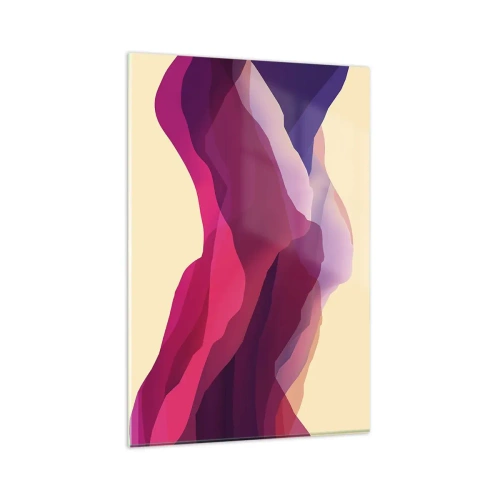 Billede på glas - Bølger i lilla - 80x120 cm