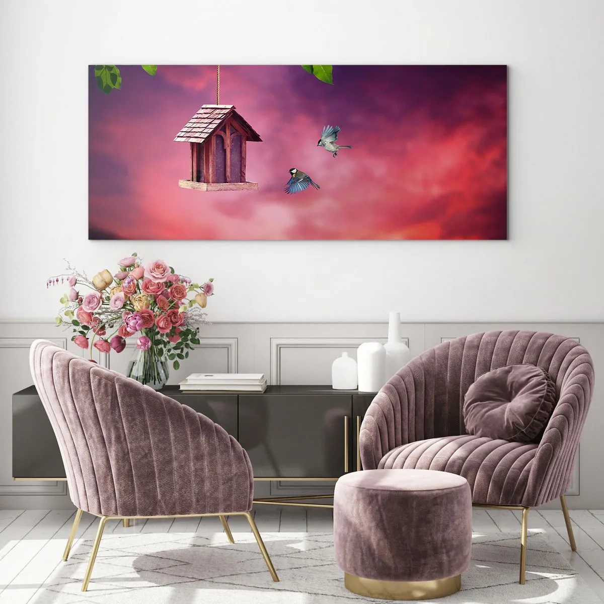 Billede på glas - Invitation til middag - 100x40 cm