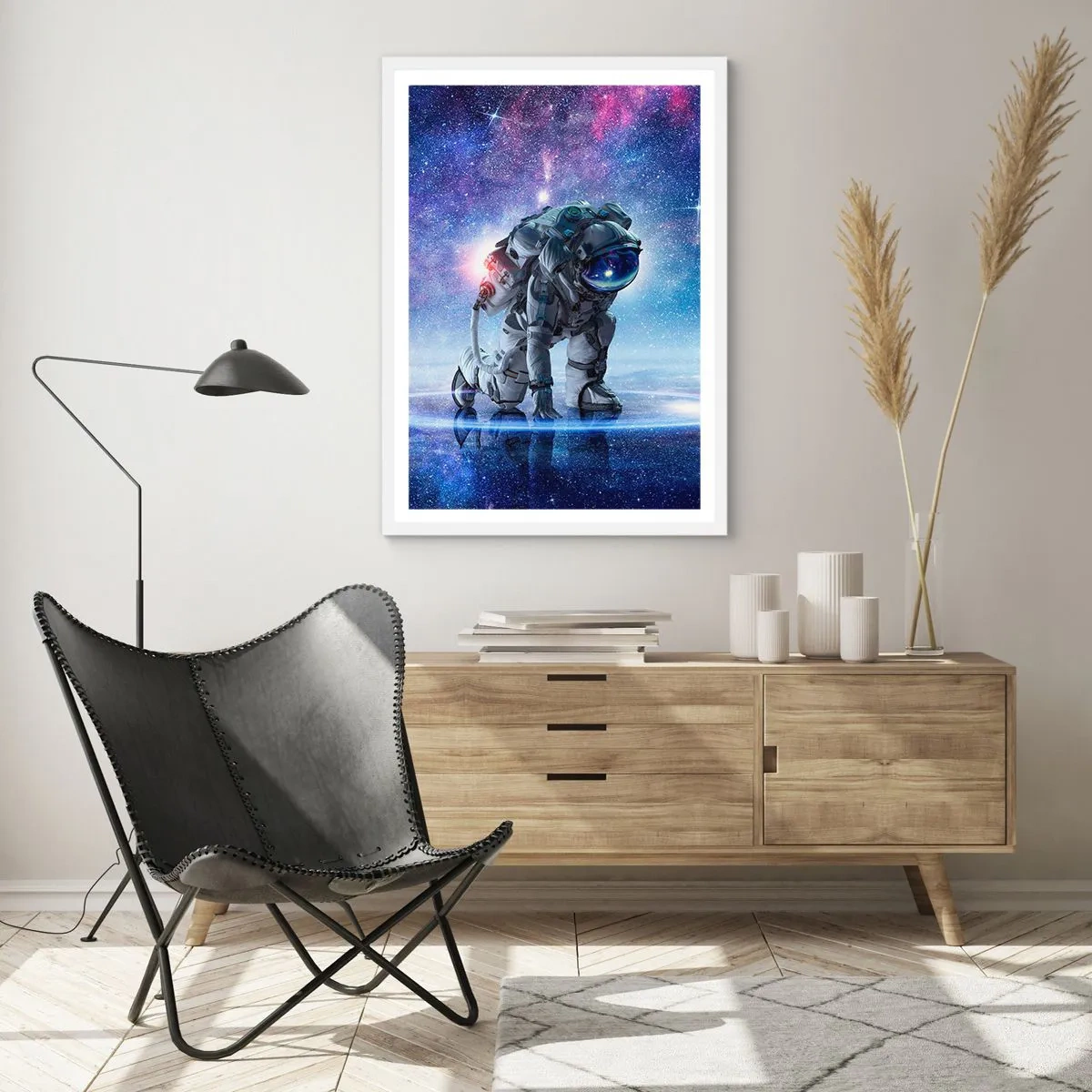Plakat i hvid ramme - Den stjerneklare himmel over mig - 70x100 cm