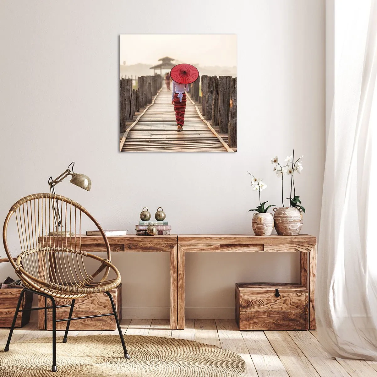 Lærredstryk - Billede på lærred - På den gamle bro - 60x60 cm