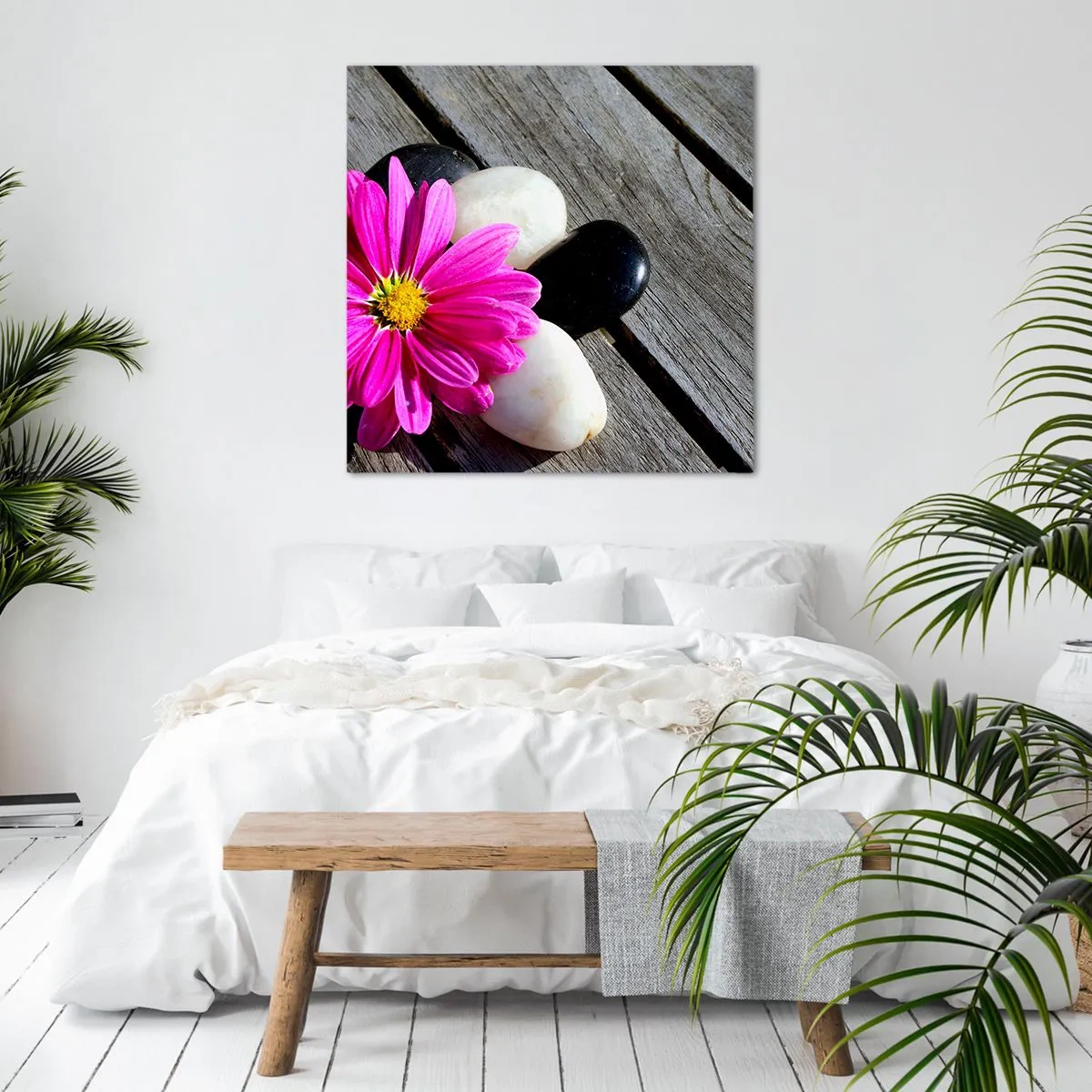 Lærredstryk - Billede på lærred - Hvil på molen - 60x60 cm