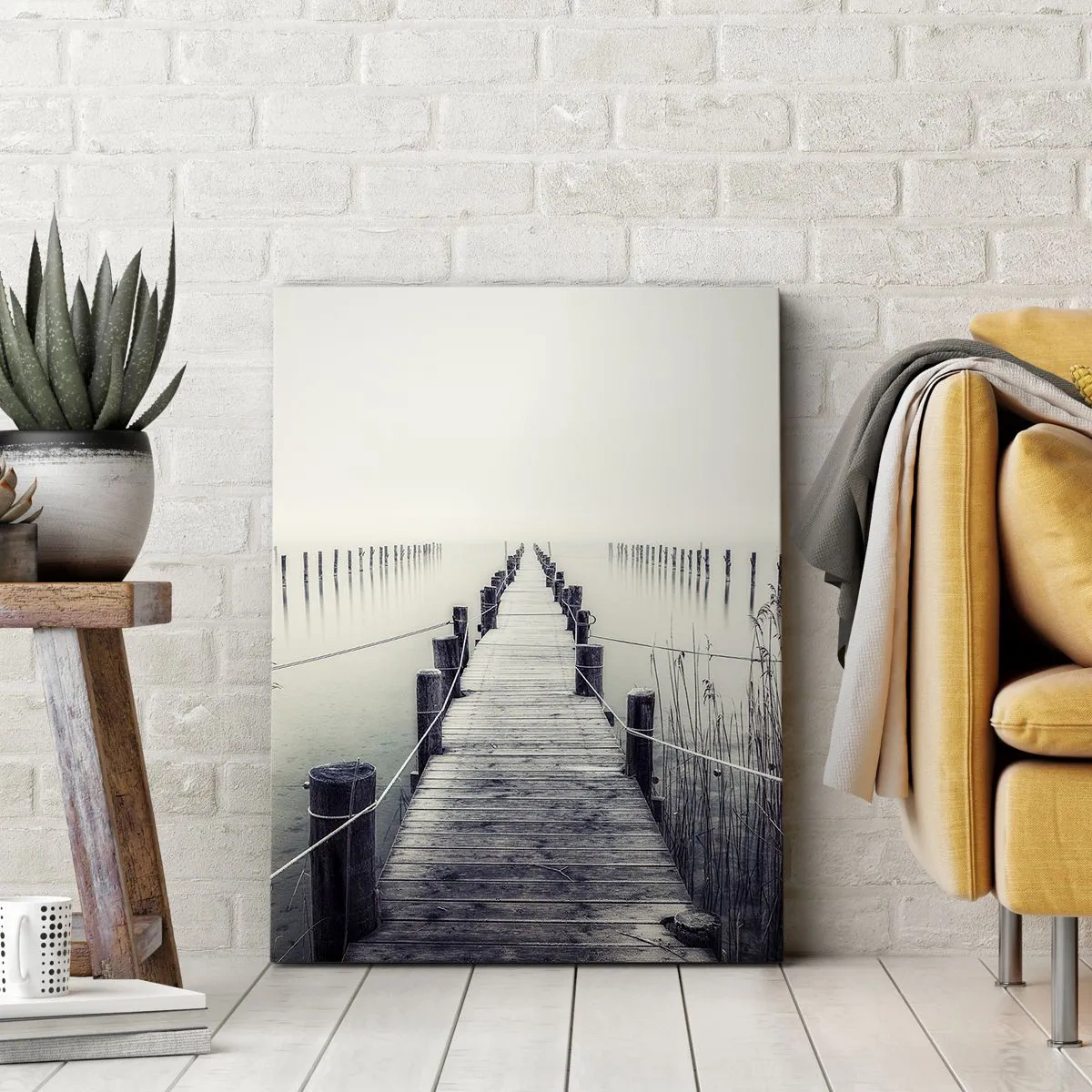 Lærredstryk - Billede på lærred - Fordyb dig i fred - 45x80 cm