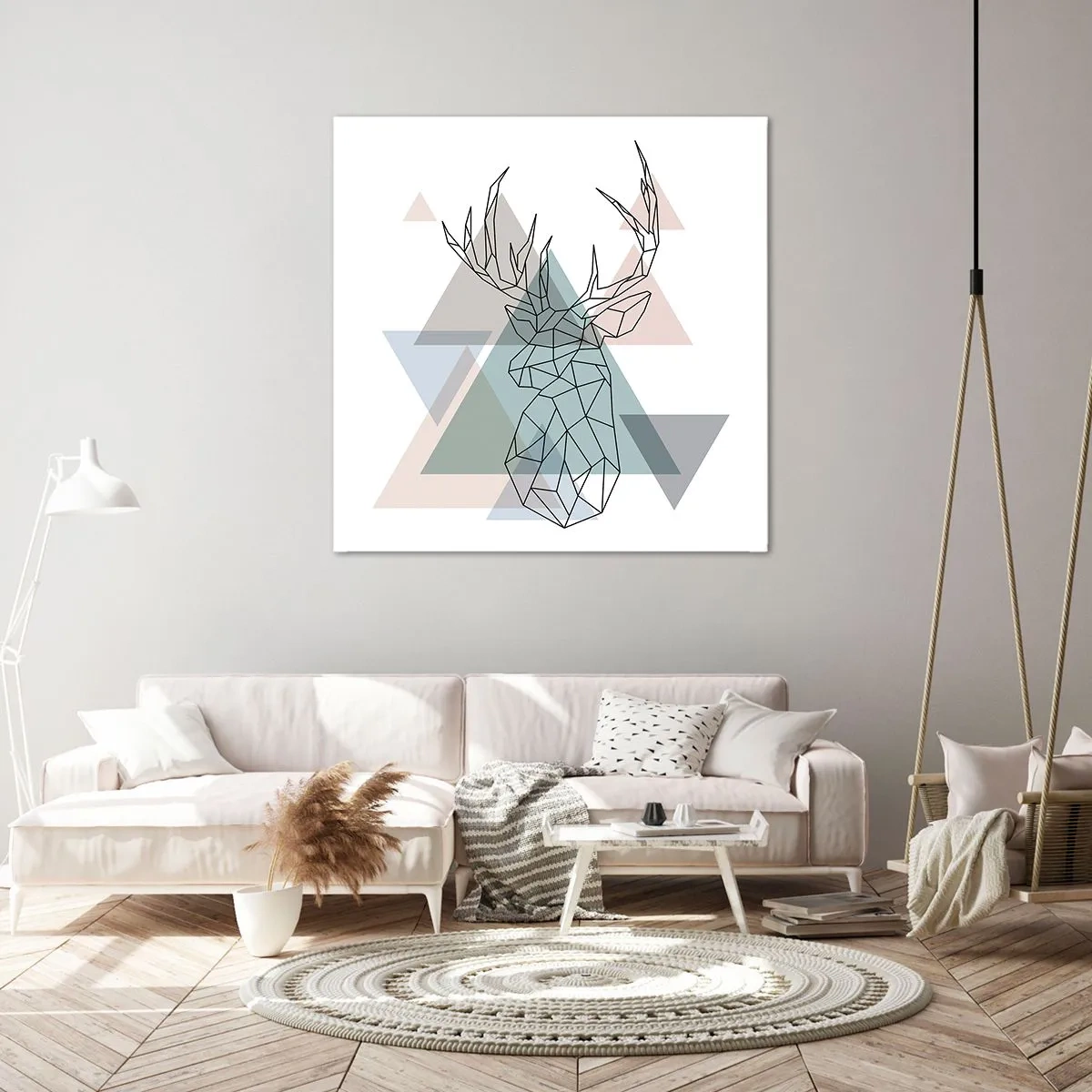 Lærredstryk - Billede på lærred - I en geometrisk skov - 40x40 cm