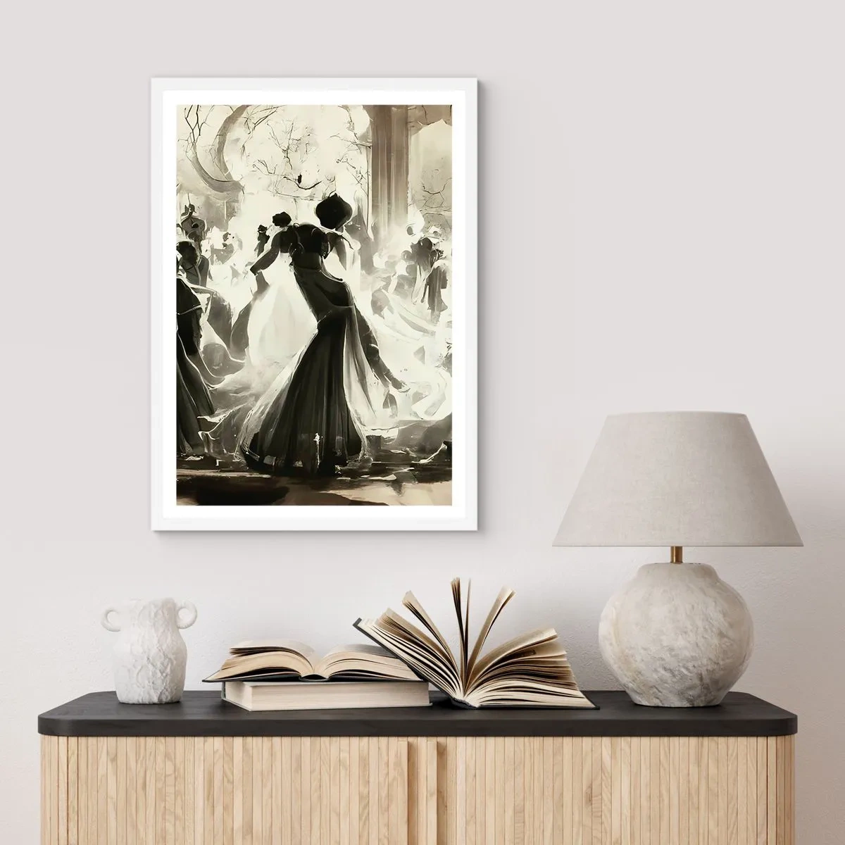 Plakat i hvid ramme - Den store maskerade - 50x70 cm
