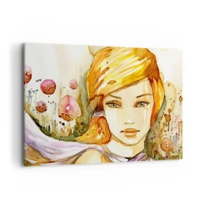 Lærredstryk - Billede på lærred - Smaragdblikket, der dulmer vreden - 100x70 cm