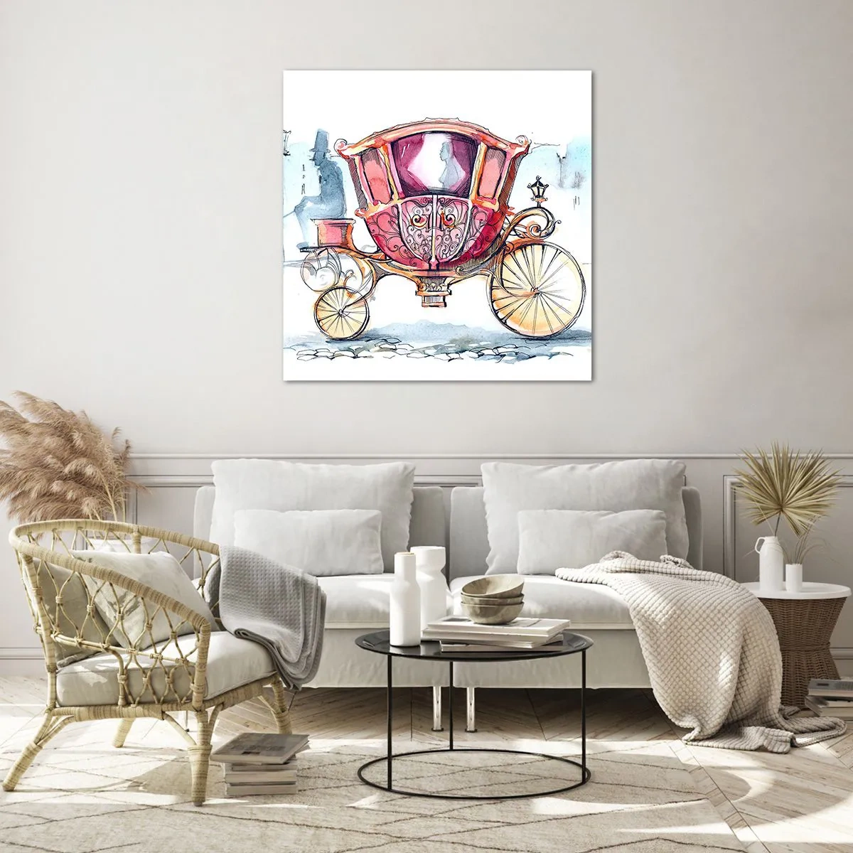 Billede på glas - Til brylluppet eller til ballet? - 60x60 cm