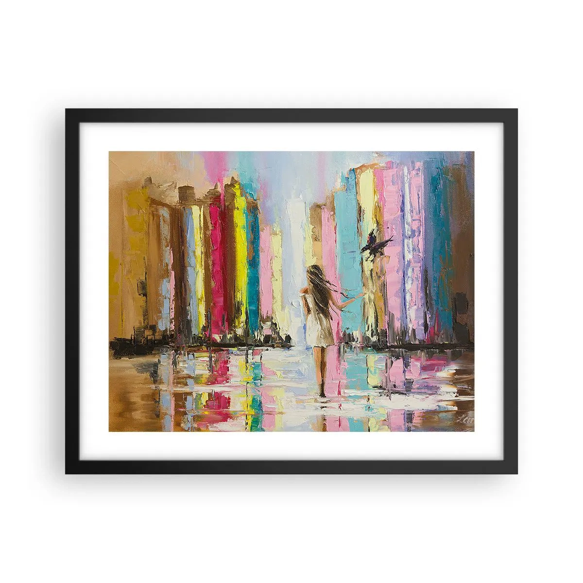 Plakat i sort ramme - Følg mig - 50x40 cm