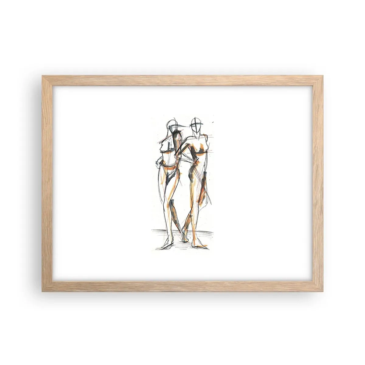 Plakat i ramme af lyst egetræ - En undersøgelse af charme - 40x30 cm