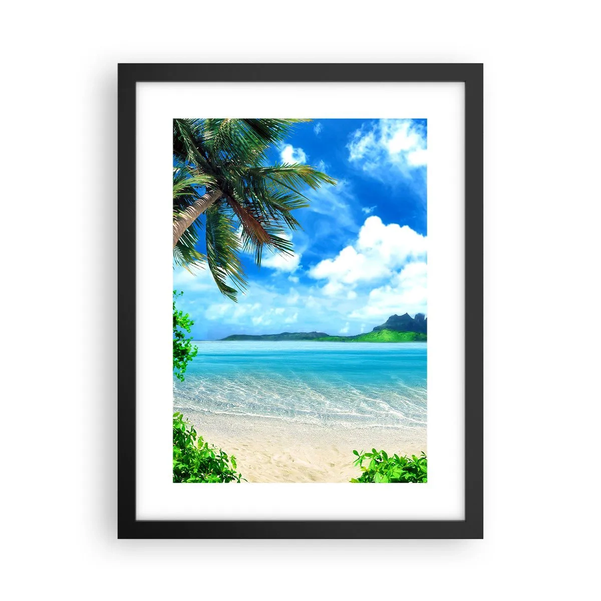 Plakat i sort ramme - Azur i troperne - 30x40 cm