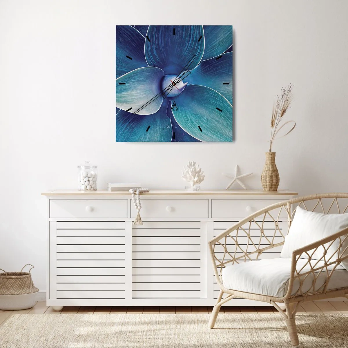 Vægur, Uret - Blå fra himlen - 30x30 cm