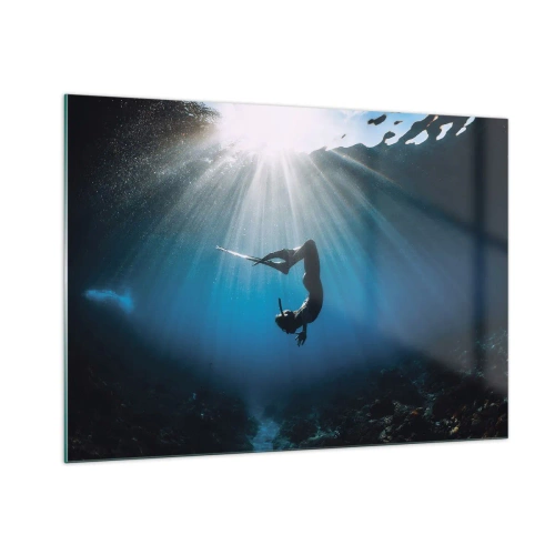 Billede på glas - Undervandsdans - 100x70 cm