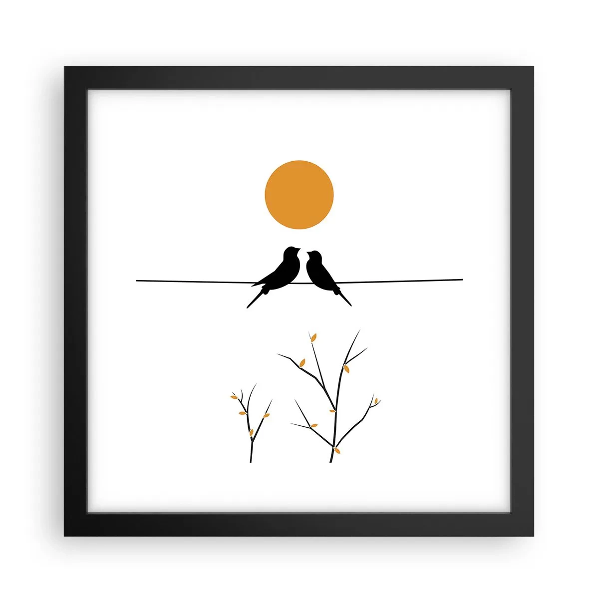 Plakat i sort ramme - Nattergal - 30x30 cm