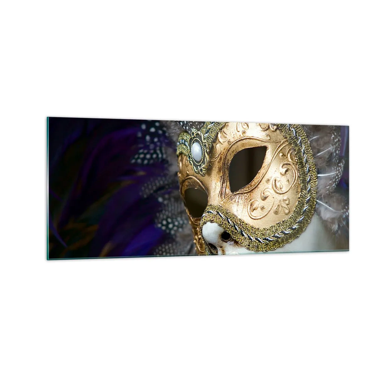 Billede på glas - Venetiansk portræt i guld - 100x40 cm