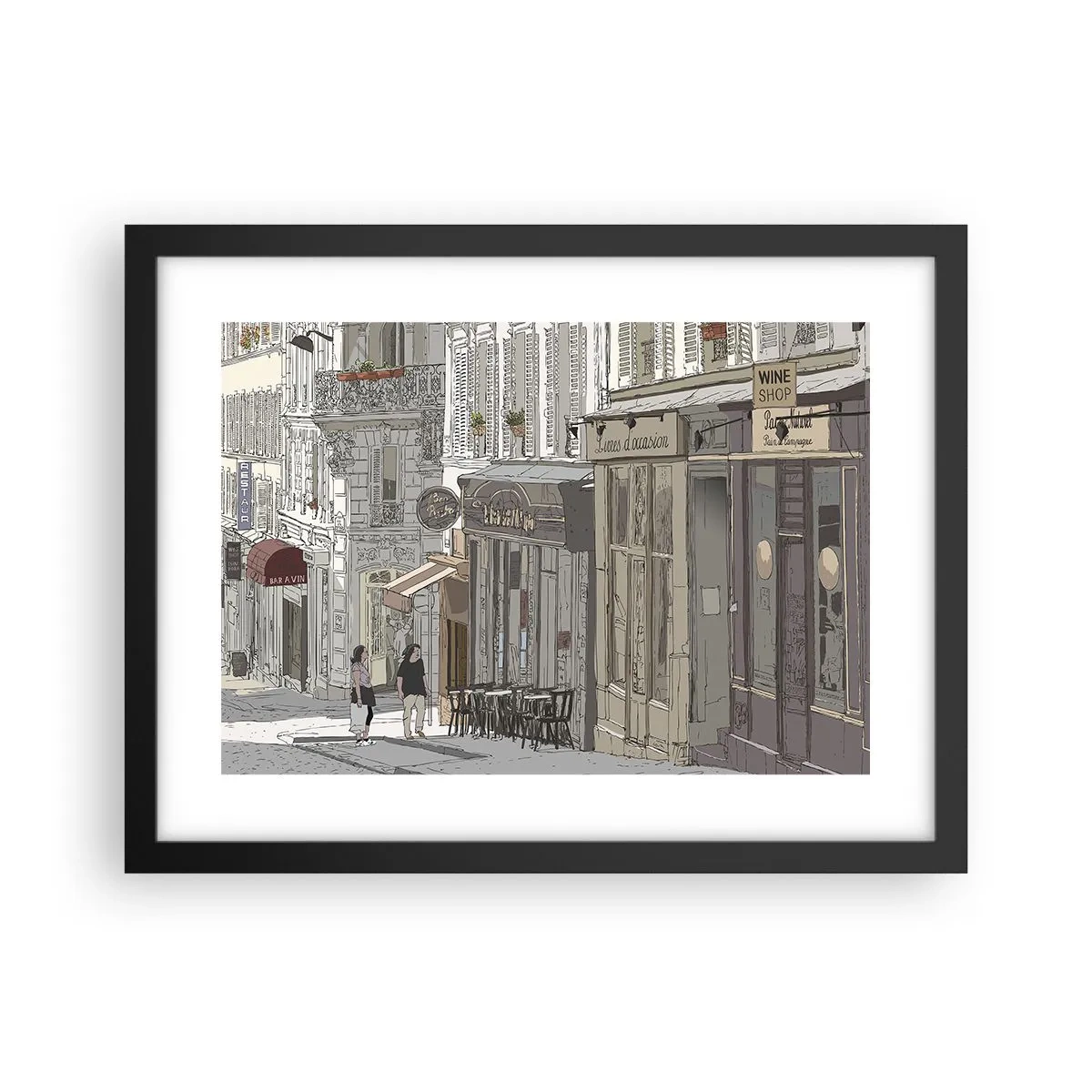 Plakat i sort ramme - Byens glæder - 40x30 cm