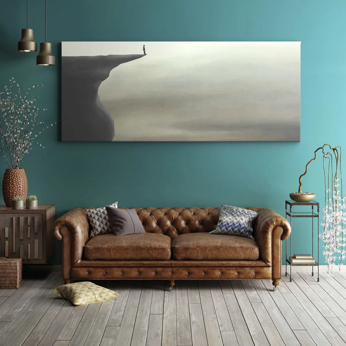 Lærredstryk - Billede på lærred - Opad, selvfølgelig! - 100x40 cm