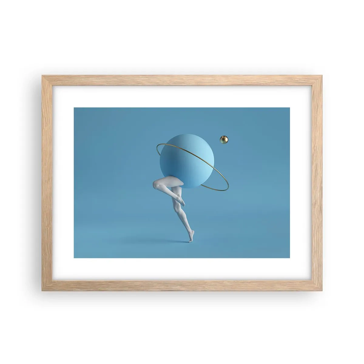 Plakat i ramme af lyst egetræ - Og planeterne går amok - 40x30 cm