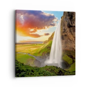 Lærredstryk - Billede på lærred - Den islandske sommers fylde - 30x30 cm