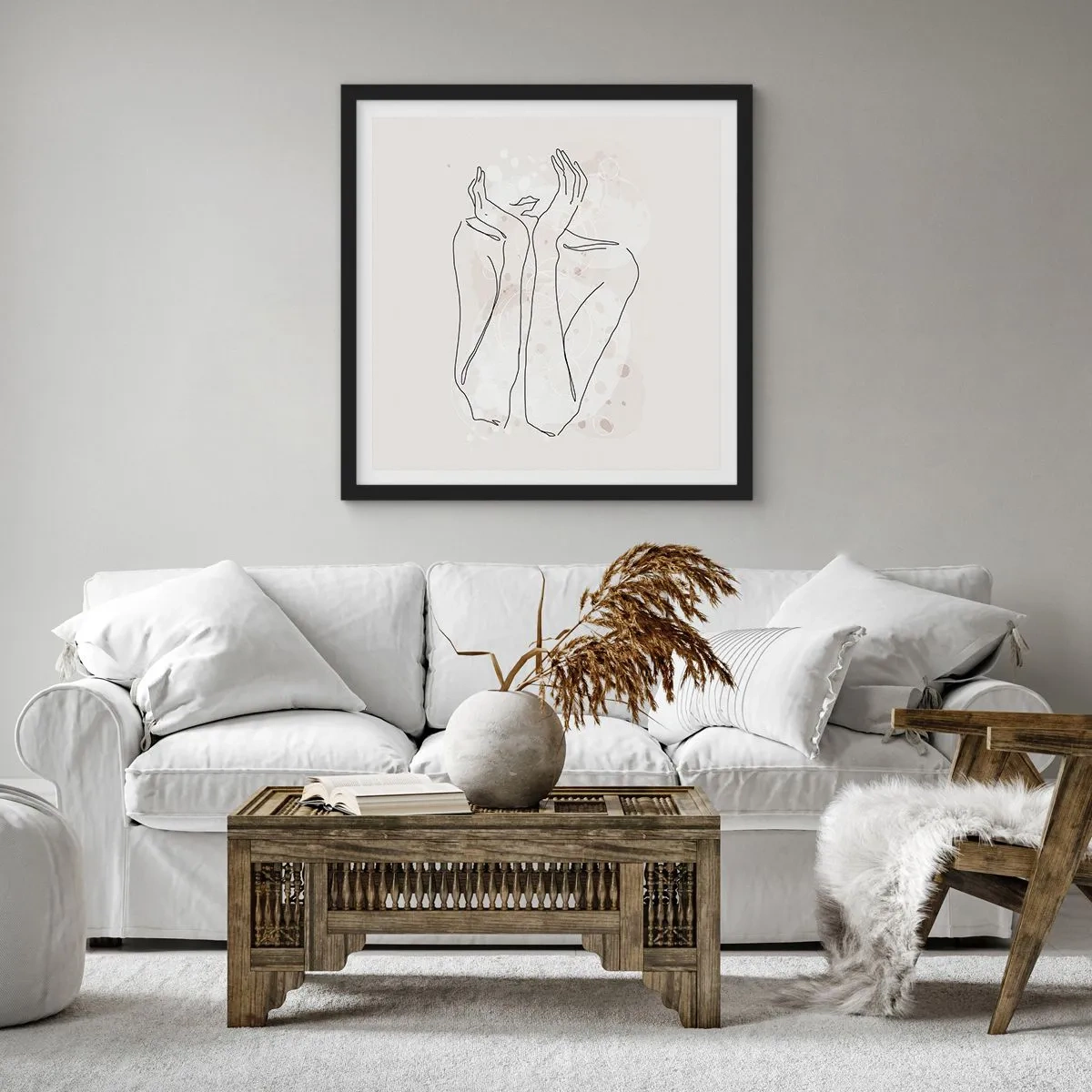 Plakat i sort ramme - En drømmende stund - 30x30 cm