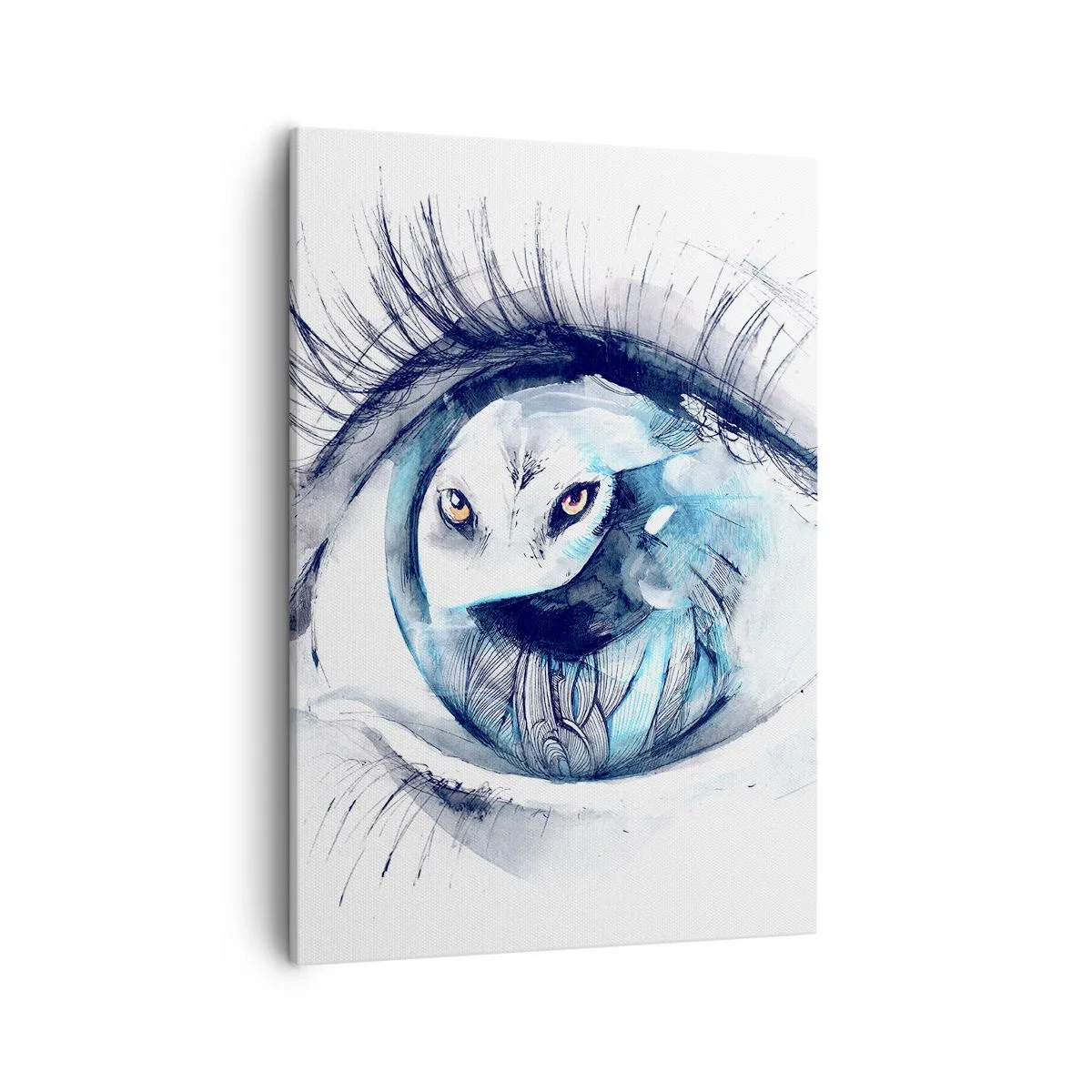 Lærredstryk - Billede på lærred - Øje mod øje med vildskab - 50x70 cm